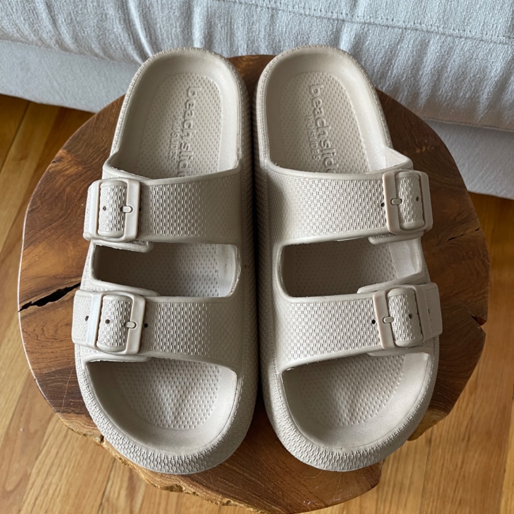 J-Slides So Cool Slides Socool Size 10 Tan Beige - image 2